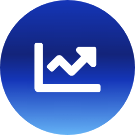 blue circle with arrow graph